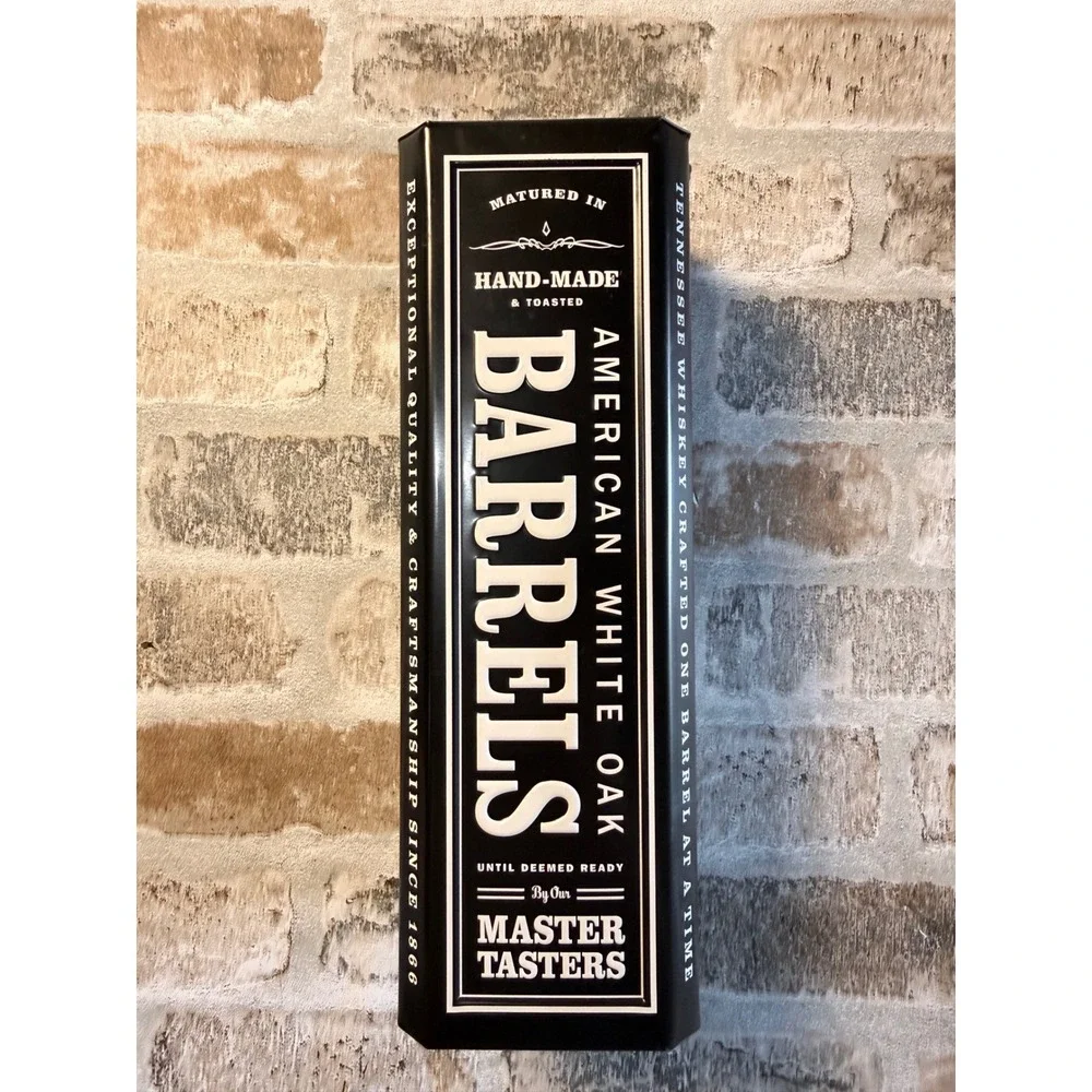 Jack Daniels Old No 7 Tennessee Whiskey Collectible Tin Box Embossed Black White